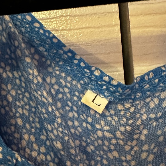 Blue Floral Farm House Maxi Long Sleeve Dress - Picture 4 of 6